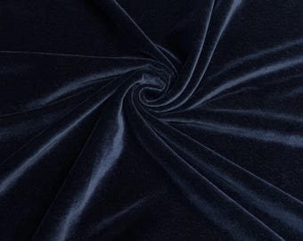 Fabric By The Yard Midnight Blue Mohair Velvet Lustrous Sheen 51” See Description