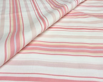 Fabric By The Yard Upholstery Drapery Tapestry Red/Pink And White Striped