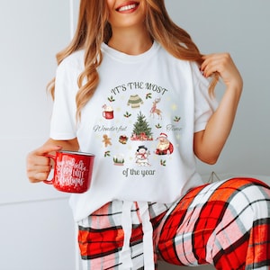 Weihnachtst-shirt für Mama, passendes Familien-Weihnachts-Pyjama-Shirt, Weihnachtsgeschenk für sie, Weihnachtsstrumpf, Nikolaus-T-Shirt, Weihnachtsfeier