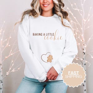 Bluza z ogłoszeniem ciąży na Boże Narodzenie, koszulka z ogłoszeniem o dziecku, koszulka dla przyszłej mamy, prezent na baby shower na Boże Narodzenie, prezent dla ciężarnej przyjaciółki