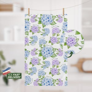 Subtle F*ck Trump Hand Towel, FDT Tea Towel, Hydrangeas Kitchen Towel, Anti Trump Housewarming Gift, Trump Sucks Patriotic Gift