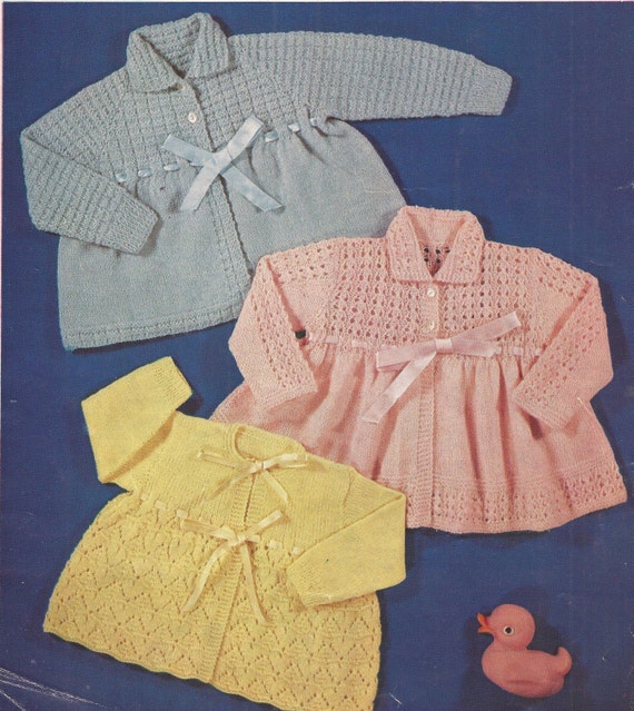 KNITTING PATTERN FOR MATINEE COAT AGE 6-12mths