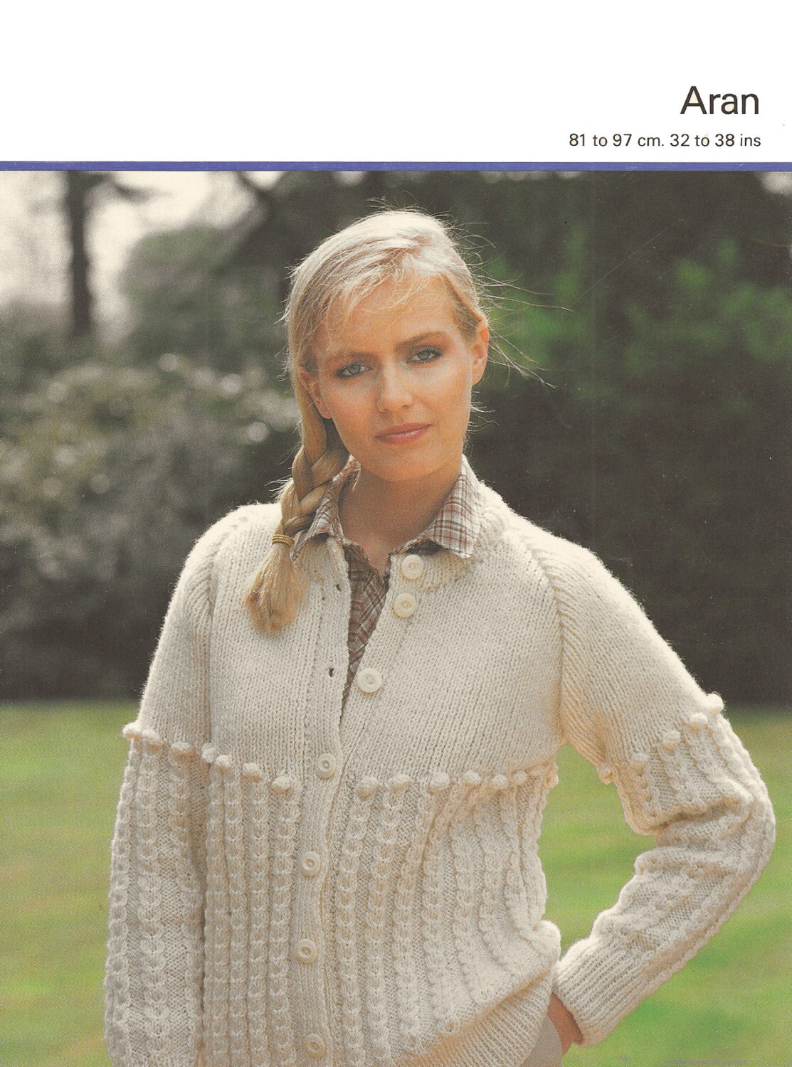PDF Knitting Pattern Ladies Aran Patterned Cardigan to Fit Etsy UK