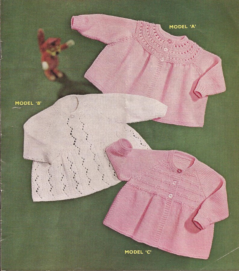 PDF Knitting Pattern Baby Matinee Coats and Jackets to fit Etsy