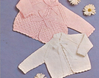 PDF Knitting Pattern Baby Matinee Coat to Fit Sizes | Etsy