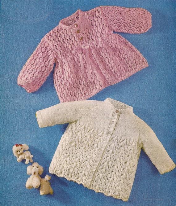 PDF Knitting Pattern Baby Matinee Coats to fit Sizes 16 to | Etsy