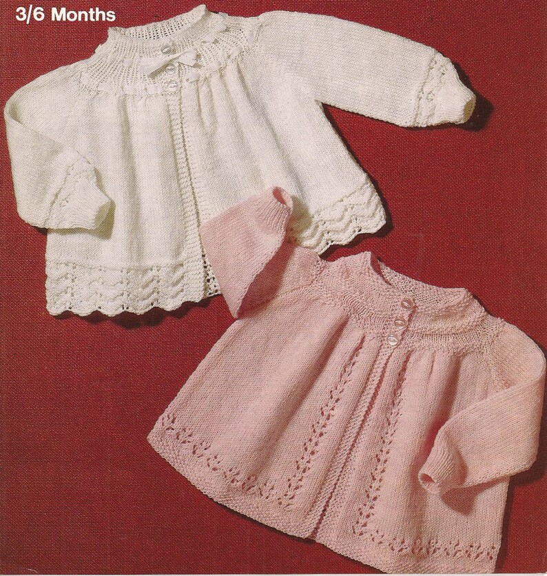 PDF Knitting Pattern Baby Matinee Coat Jacket Cardigan to Fit Etsy