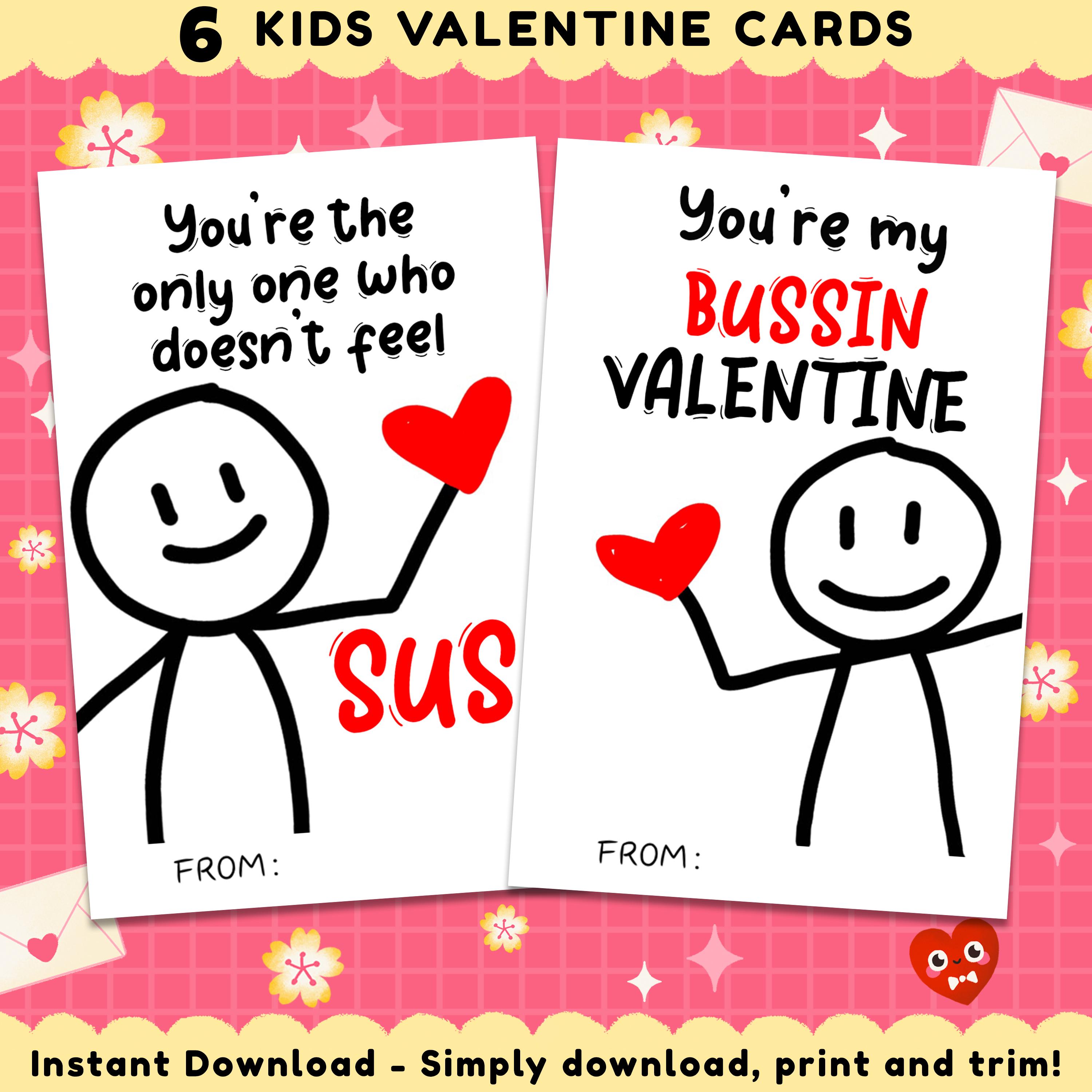 Slang Kids Valentines Day Cards - Funny Printable Tween & Teen School ...