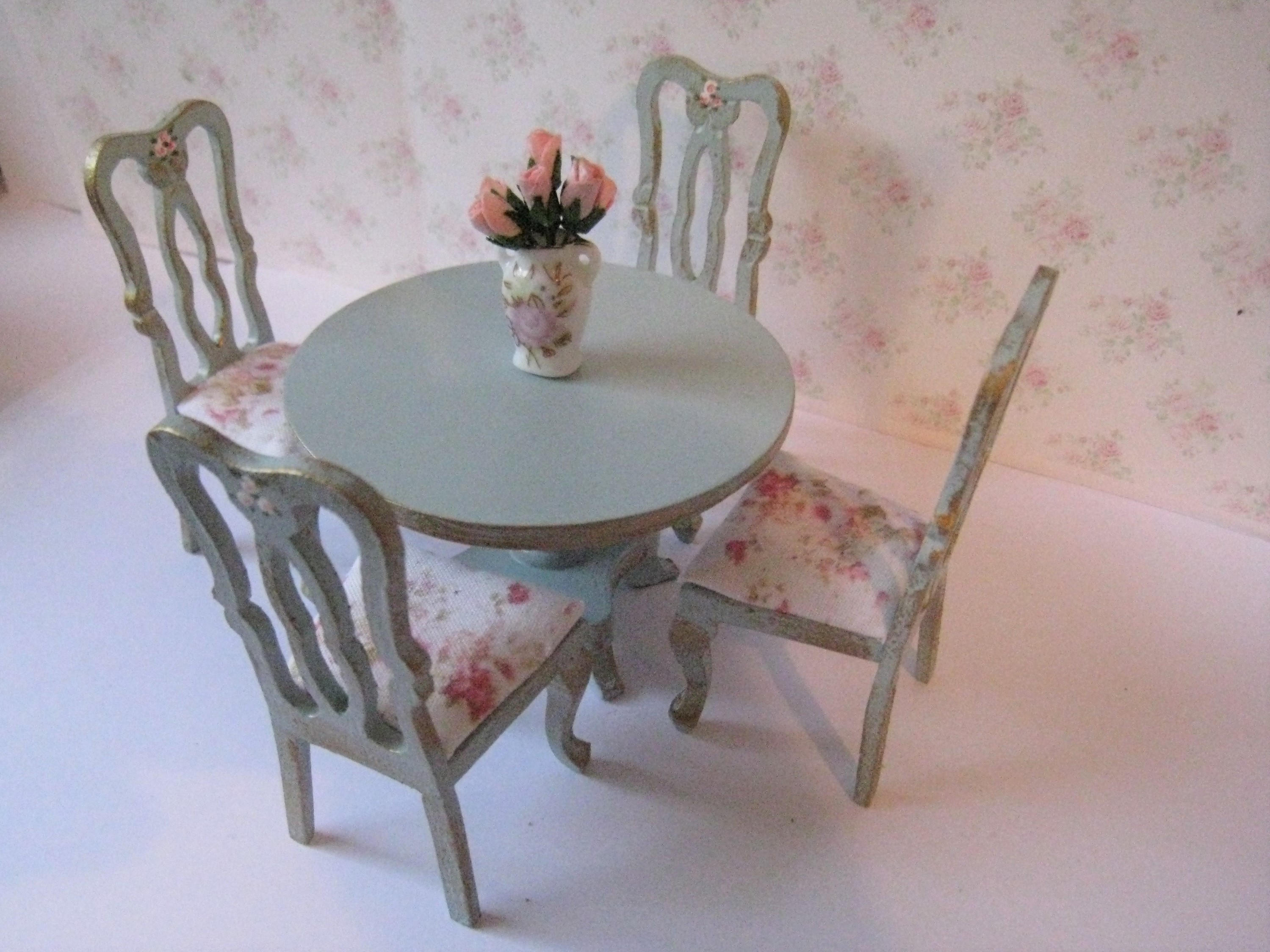 Dollhouse Dining Set Tableround Table Four 50