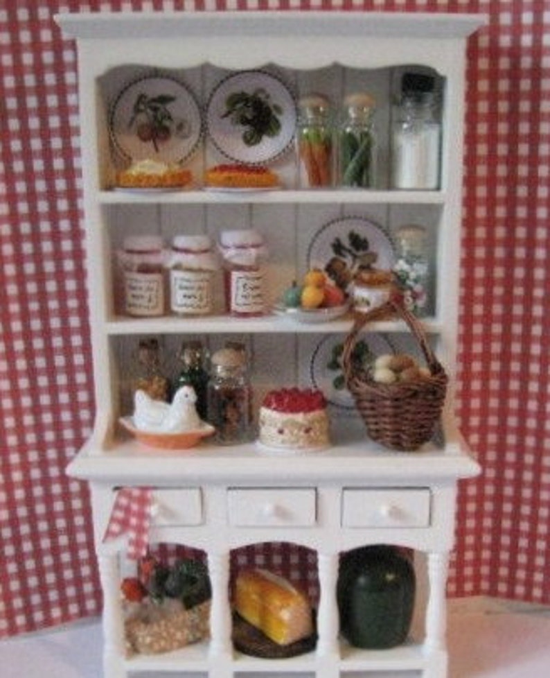 Dollhouse Country Kitchen Hutch Miniature Etsy