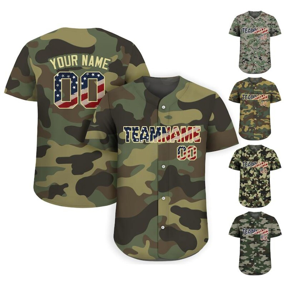 Custom White Pink Side Camo Style Personalization Baseball Jersey