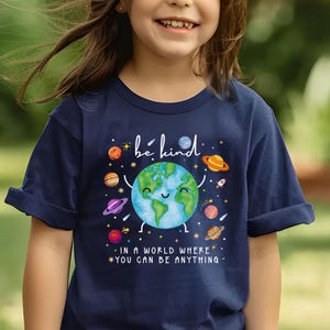 Be Kind Neurodiverse Space Planet Universe Kids Shirt For Children, Neurodiversity, Autism, ADHD, Inclusion Awareness, Autistic Pride Month