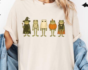 Spooky Frogs Halloween Costume T-Shirt - Comfort Colors, Frog Lovers Gift