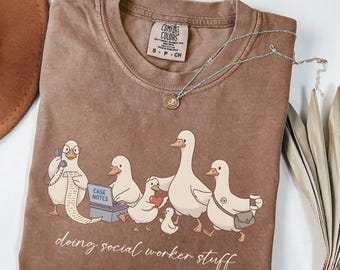 Silly Goose Social Worker Stuff Sweatshirt: School Counselor Comfort Colors Tee Mental Health Gift