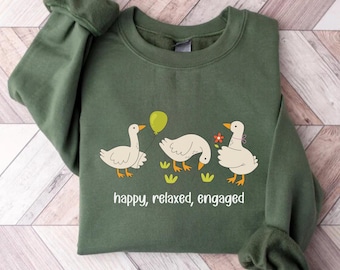 Sudadera Silly Goose ABA, regalo para profesores de educación especial, analistas de conducta, felices, relajados y comprometidos.