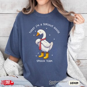 Silly Goose Speech Team Comfort Colors® T-Shirt - Today I&#39;m a Serious Goose For Speech Therapy, Sped Teacher, SLP Graduation Gift