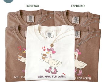 Silly Goose Will Mand for Coffee ABA Comfort Colors T-Shirt: RBT, BCBA Graduation Gift