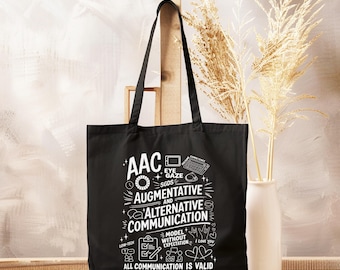 AAC Tote Bag, Augmentative & Alternative Communication for Speech Therapy, Sped Teacher, SLP Graduation Gift