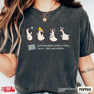 Silly Goose AAC Advocacy Communication Comfort Colors T-Shrit: Speech & Behavior Therapist, SPED Gift
