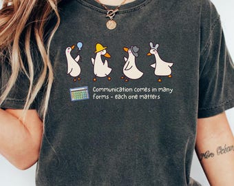 Silly Goose AAC Communication Comfort Colors® T-Shirt for BCBA, RBT, Slp, Sped Teacher, Aac Awareness, Speech Therapist, Graduation Gift