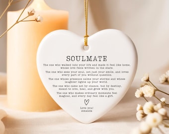 Soulmate Heart Ornament: Personalized Retro Letter Love Gift for Couples with Box