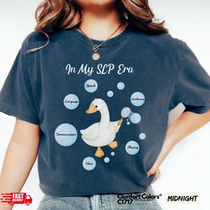 In My SLP Era Silly Goose Bubbles Comfort Colors® T-Shirt For Speech-Language Pathologist, Speech Teacher, SPED, SLP Graduation Gift
