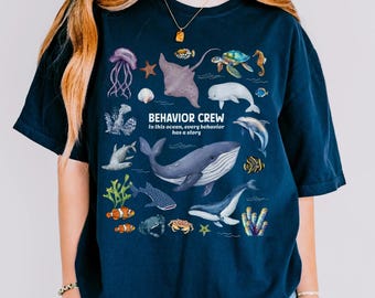 Behavior Analyst Ocean Animal Comfort Colors T-Shirt: BCBA, ABA, RBT, Sped Teacher Sweatshirt Gift