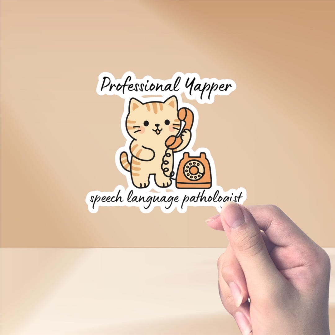 Slp Sticker Silly Funny Cat SLP Sticker, Professional Yapper Gift - Etsy