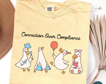 Connection Over Compliance ABA Goose Comfort Colors T-Shirt: BCBA RBT Gift