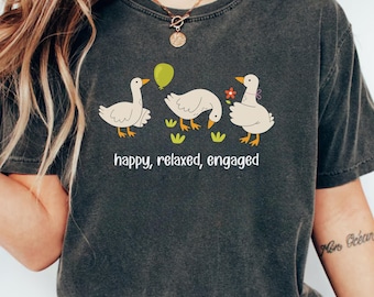Silly Goose ABA Philosophy Comfort Colors® T-Shirt, Happy Relaxed Engaged for Behavior Analyst, BA, RBT, Sped Teacher, Ba Graduation Gift