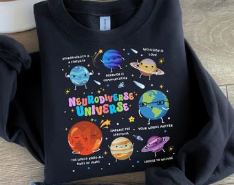 Sudadera para profesores de educación especial del Universo Neurodiverso: espacio colorido, concienciación sobre el autismo, TDAH e inclusión.