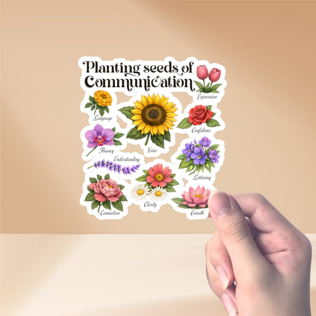 Planting Seeds Communication SLP Garden Flowers Bloom Sticker: Speech ...