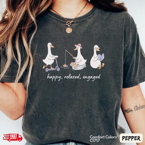 Dumme Gans glücklich entspannt engagiert ABA Philosophie Komfort Colors® T-Shirt für Verhaltensanalytiker, ABA, RBT, Sped Lehrer, Abschlussgeschenk