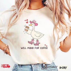 Silly Goose Will Mand for Coffee ABA Comfort Colors T-Shirt: RBT, BCBA Graduation Gift