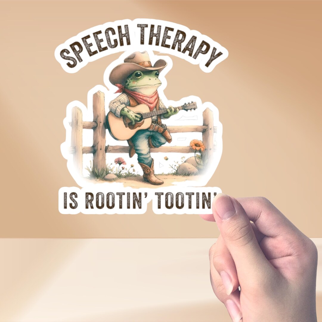 Slp Sticker Silly Funny Cowboy Frog Speech Therapy Sticker, Rootin' Tootin', SLP ...