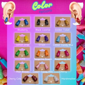 Fun Gummy Bear-Inspired Resin Earrings - Handmade, Colorful, Cute Jewelry for Candy Lovers | Lightweight, Playful Accessories for All Ages!