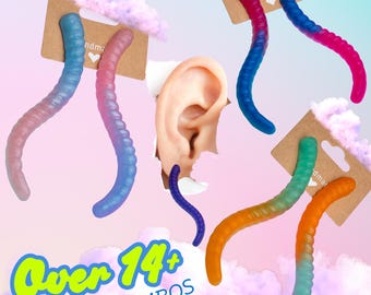Personalisierte Gummiwurm Ohrringe: Lustiger Schmuck aus Resin
