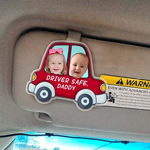 Custom Dad Photo Car Visor Clip, Personalized Car Visor Clip With Kid Face, Drive Safe Daddy Gift , Father’s Day Gift For Husband, Grandpa