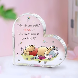 Classic Pooh and Piglet - How Do You Spell Love? Winnie the Pooh Quote Saying Friendship Gift Baby Shower Nursery Decor Baby Gifts Birth