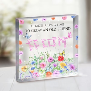Personalized Best Friends Acrylic Plaque, Friendship Gift, It&#39;s Take A Long Time To Grow An Old Friend, Sister Gift, Friend Birthday Gift