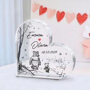 Personalised Best Friends Heart Plaque Gift, Anniversary Gift Keepsake, Friendship Gift for Birthday, Date Keepsake Gift, Besties Plaque