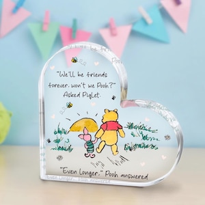 Citaat van Winnie de Poeh, we zullen voor altijd vrienden zijn, verjaardagscadeau beste vriend, lange afstand besties, BFF-vriendschapscadeau, grappig cadeau voor haar