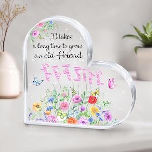 It Takes A Long Time To Grow An Old Friend Acrylic Plaque, Best Friend Friendship Gift For Women, Friend Birthday Holiday Gift, Bestie Gifts