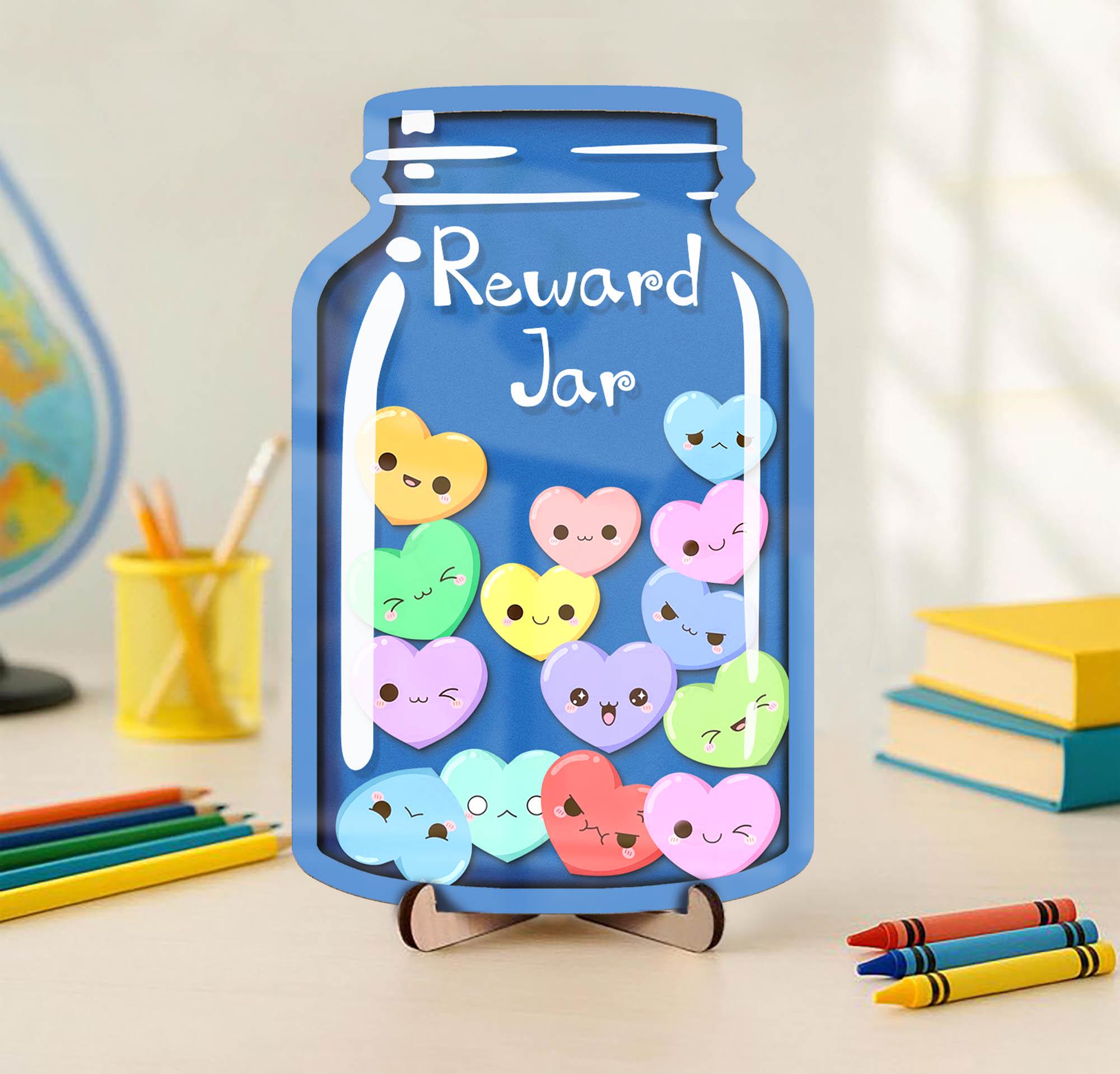 Custom Heart Reward Jar With Tokens, Classroom Teacher Jar, Chore Chart ...
