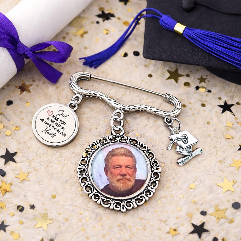 Personalized Memorial Graduation Photo Pin, Custom Photo Brooch ...