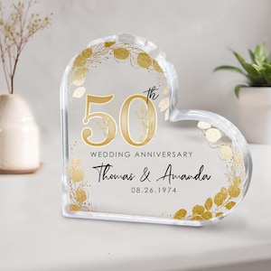 Personalized 50th Anniversary Gift, Gold Anniversary Gift, 50th Wedding Anniversary Keepsake Plaque, Gold 50th Anniversary Gift for Couple
