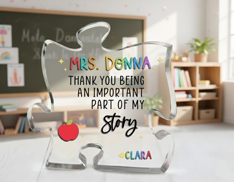 Personalized Teacher Appreciation Gift Puzzle Piece, Thank You Teacher ...