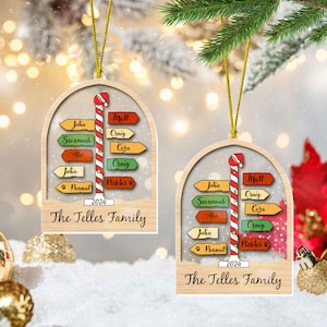 Personalized Family Ornament, Family Christmas Ornament, Christmas Tree Ornament, Custom Family Name Ornament, 4D Shaker Ornament
