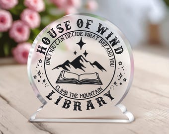 Tabliczka akrylowa ACOTAR do biblioteki House of Wind | Książkowy prezent Fantasy Night Court | Miłośnik książek Court of Dreams SJM Merch