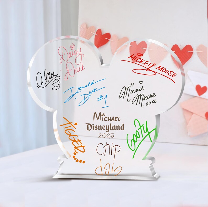 Disney Autograph Parks Sign, Disney World Autograph Plaque, Custom Name ...